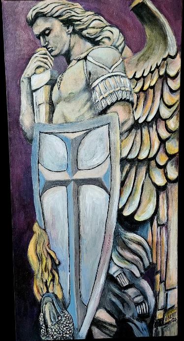 St Michel Slaying the Dragon – Acrylic Painting