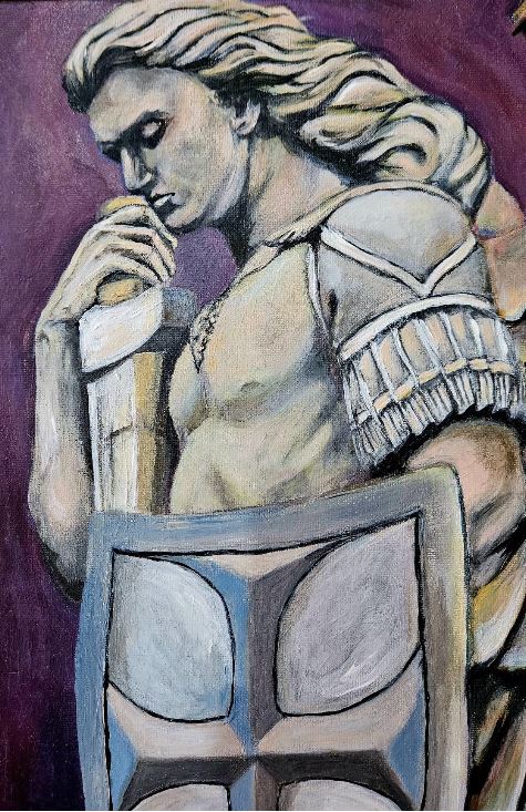 St Michel Slaying the Dragon – Acrylic Painting