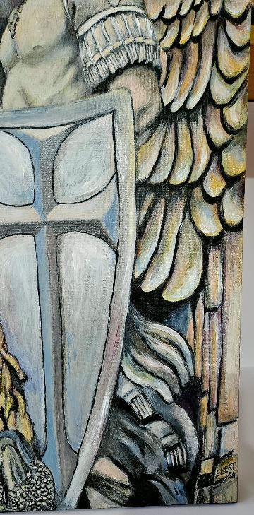St Michel Slaying the Dragon – Acrylic Painting