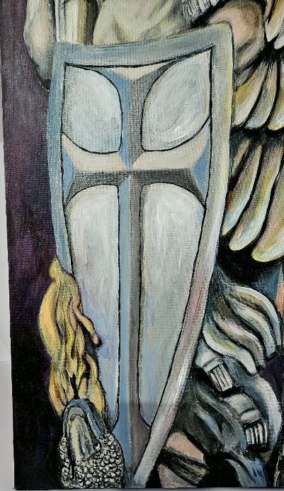St Michel Slaying the Dragon – Acrylic Painting